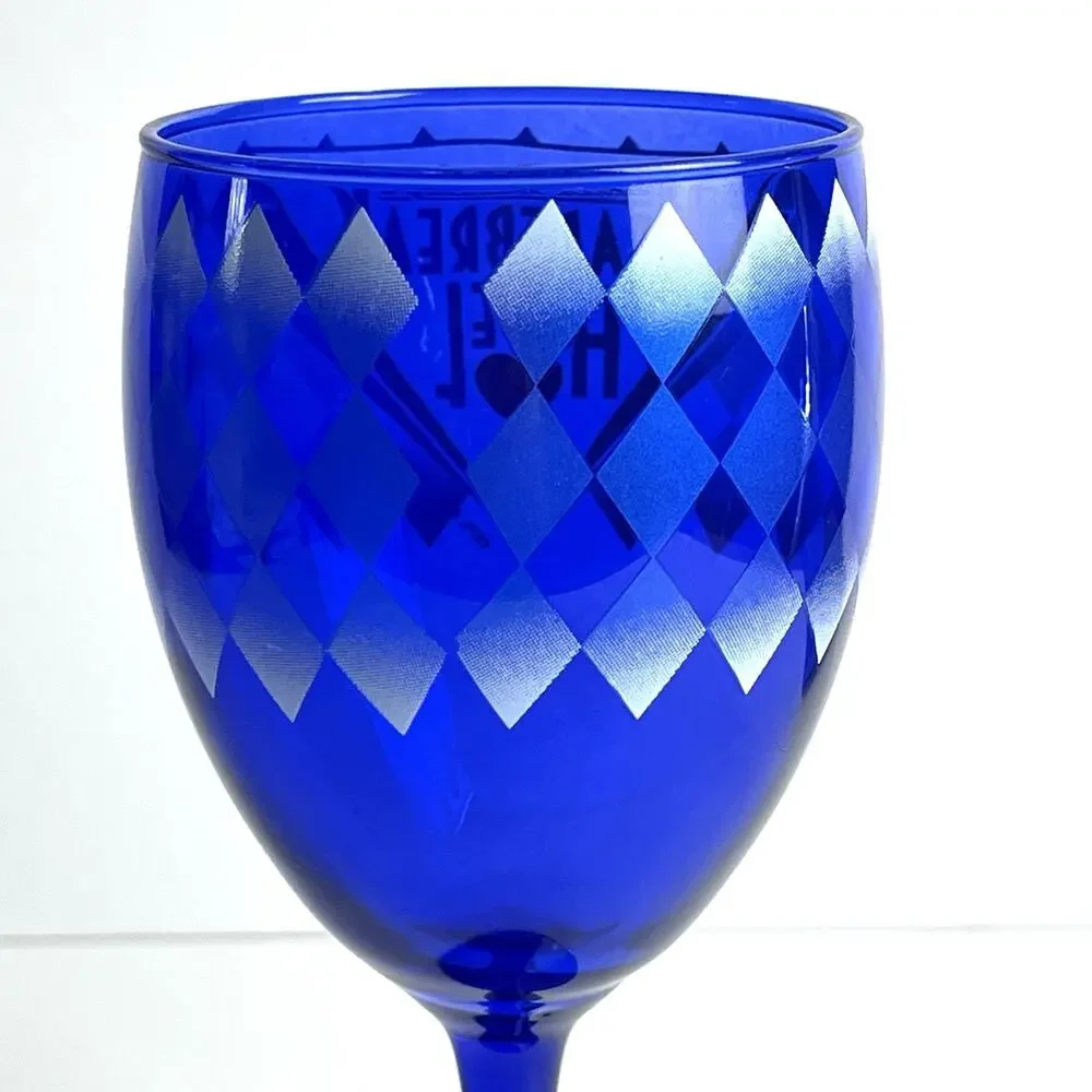Elvis Presley Heartbreak Hotel Logo Cobalt Blue Wine Glass Holographic Sticker